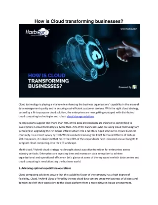 How is Cloud transforming businesses