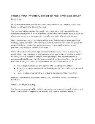 pricing your inventory based on real time data