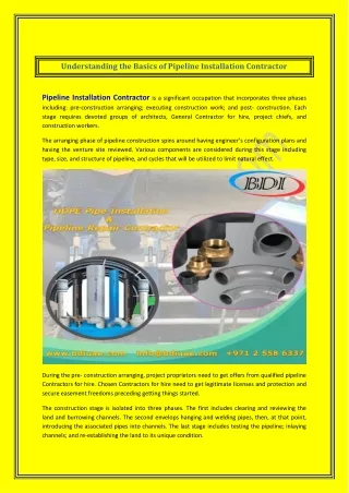 Understanding the Basics of Pipeline Installation Contractor
