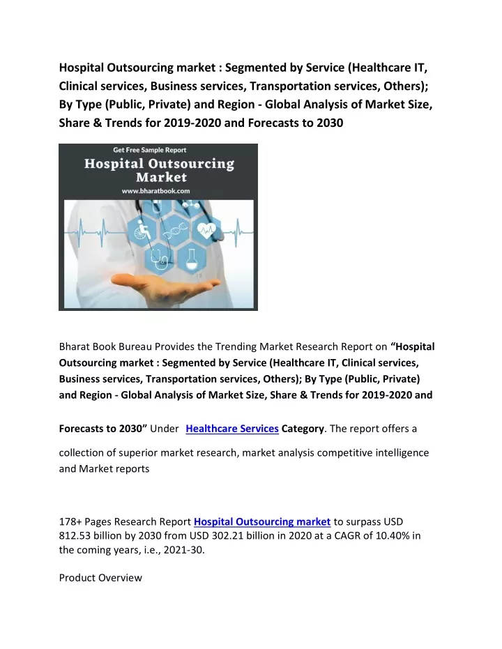 hospital outsourcing market segmented by service