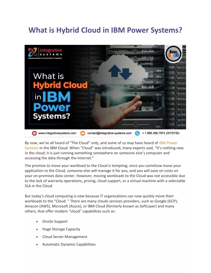 what is hybrid cloud in ibm power systems