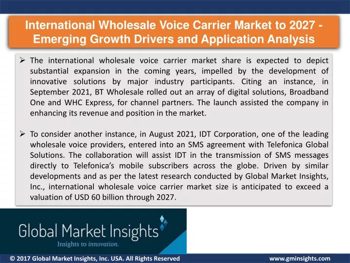 international wholesale voice carrier market