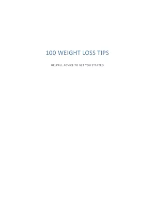 100 weight loss tips