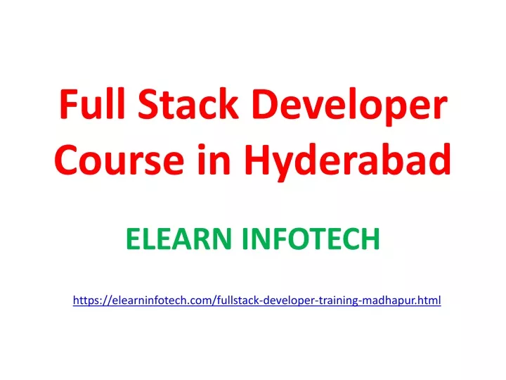 full stack developer course in hyderabad