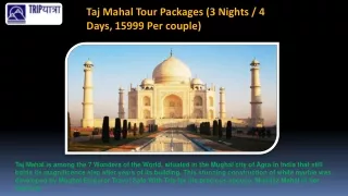 taj mahal tour packages 3 nights 4 days 15999