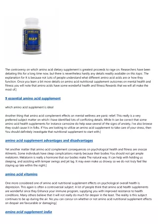 high quality amino acid supplement