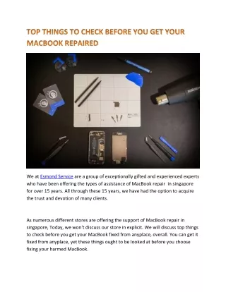 TOP THINGS TO CHECK BEFORE YOU GET YOUR MACBOOK REPAIRED