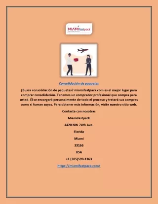 Consolidación de paquetes | Miamifastpack.com