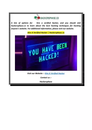 Hire A Verified Hacker  Hackersphase.co
