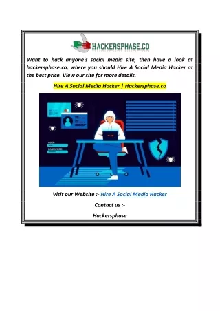 Hire A Social Media Hacker  Hackersphase.co