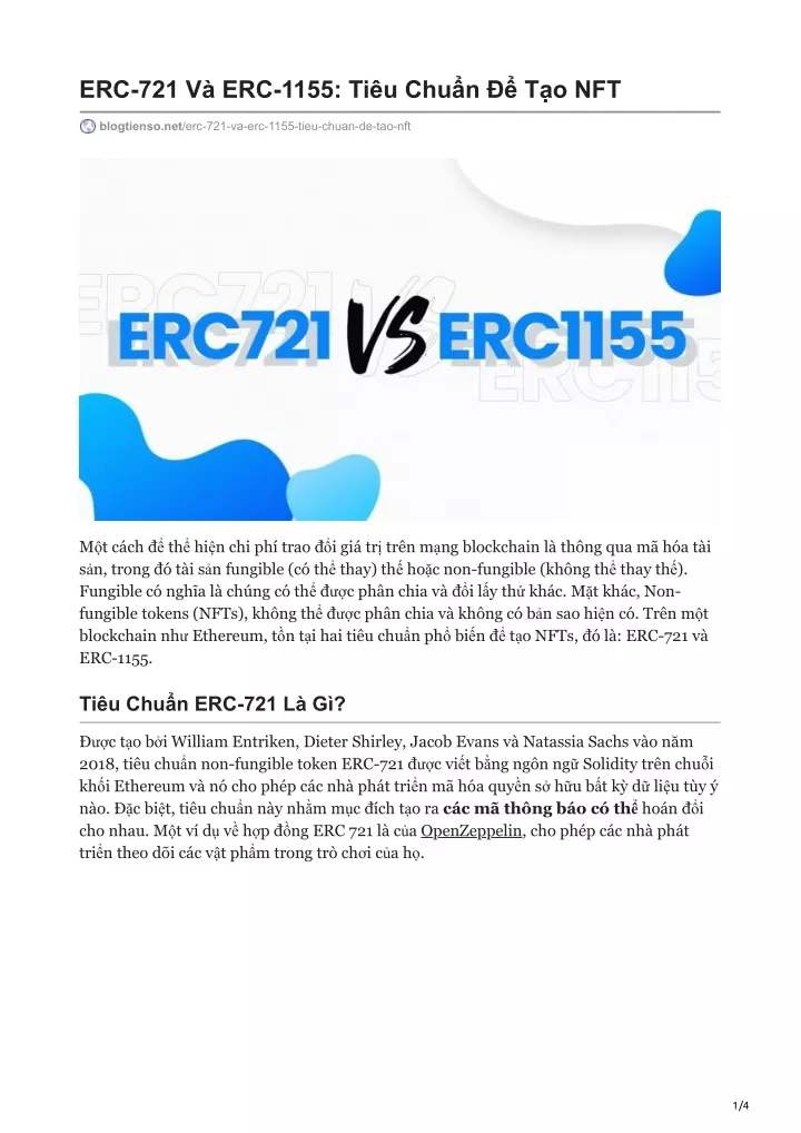 erc 721 v erc 1155 ti u chu n t o nft