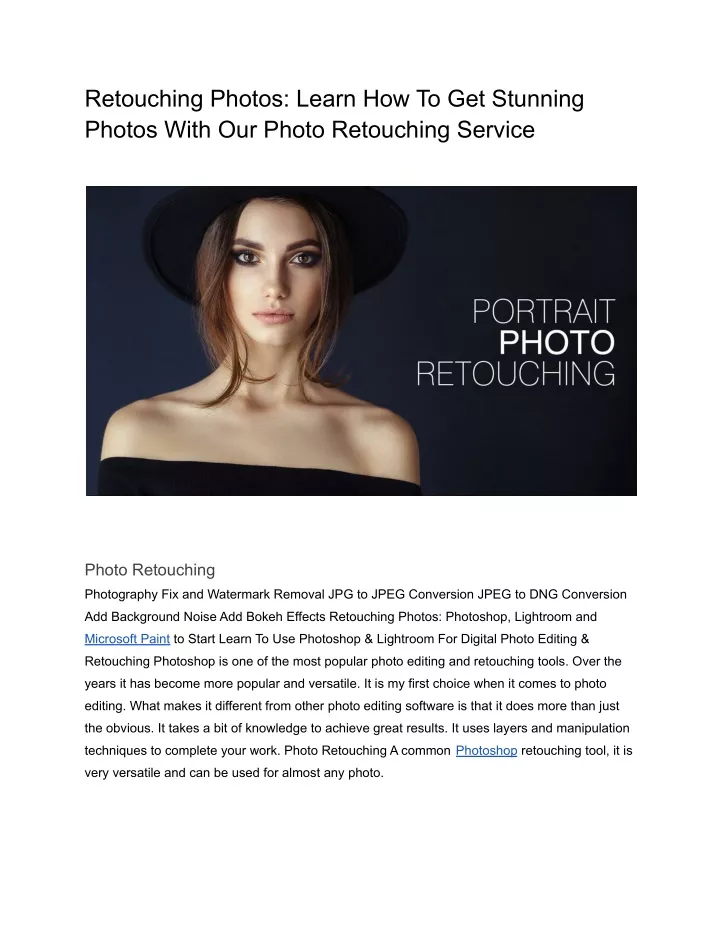 retouching photos learn how to get stunning