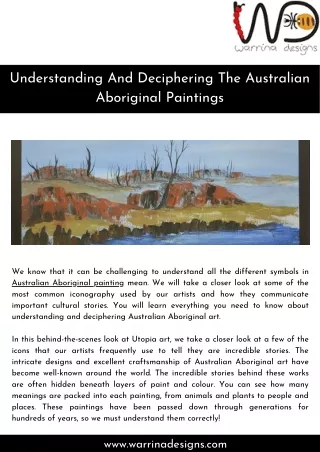 Understanding And Deciphering The Australian Aboriginal Paintings