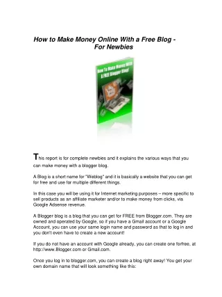 how to make money online with a free blog