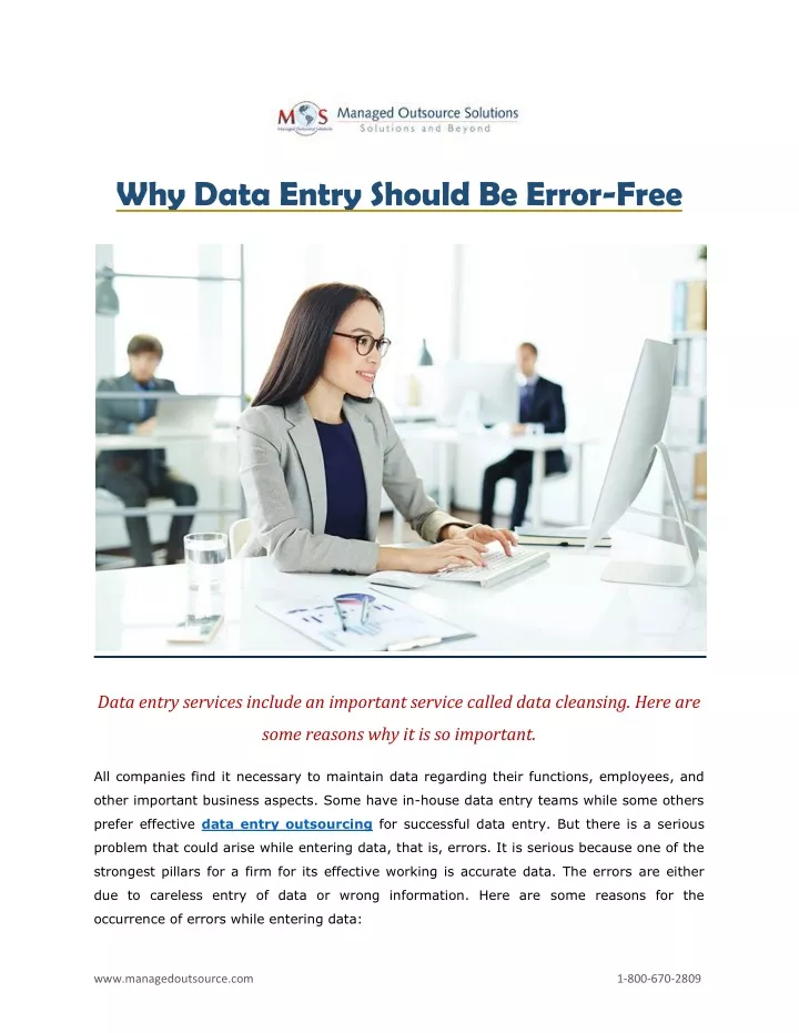 why data entry should be error free