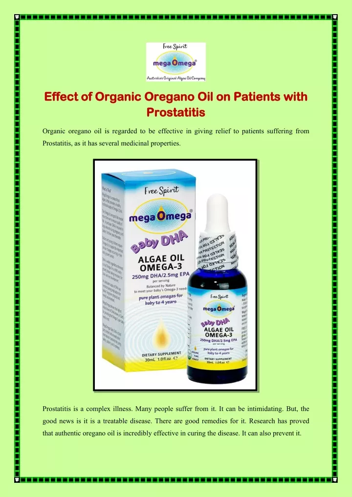 effect of organic oregano oil on patients with