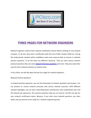 Network Practice Questions - IpCisco