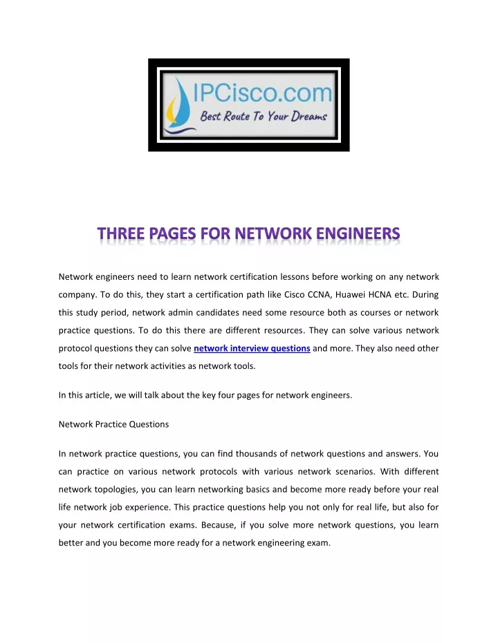 network engineers need to learn network