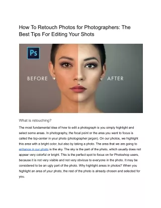 how to retouch photos for photographers the best