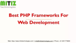 Best PHP Frameworks For Web Development