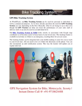 gps bike tracking system