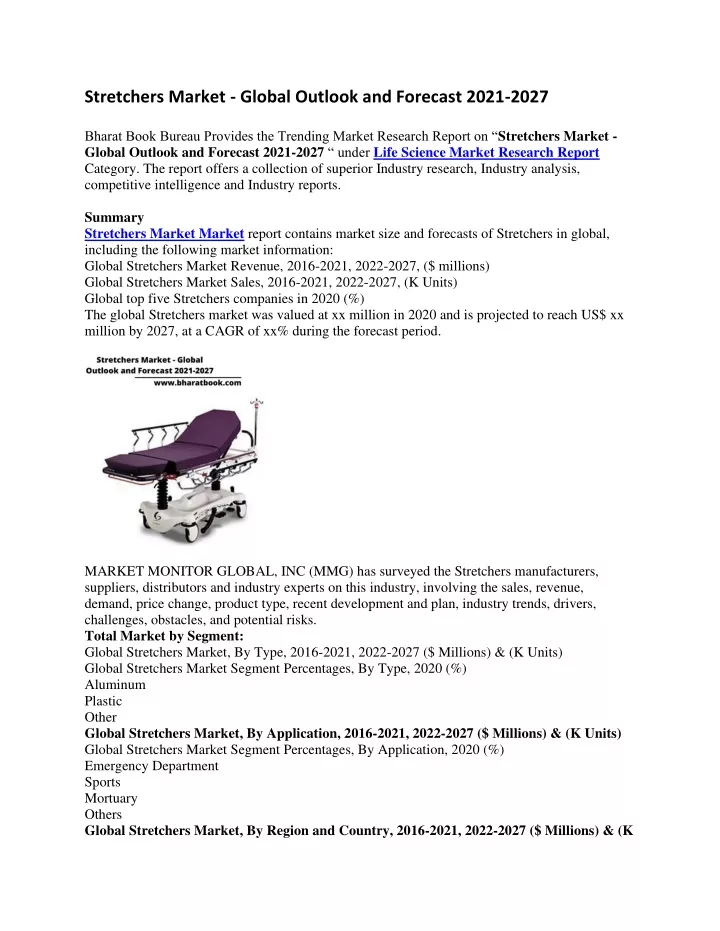 stretchers market global outlook and forecast