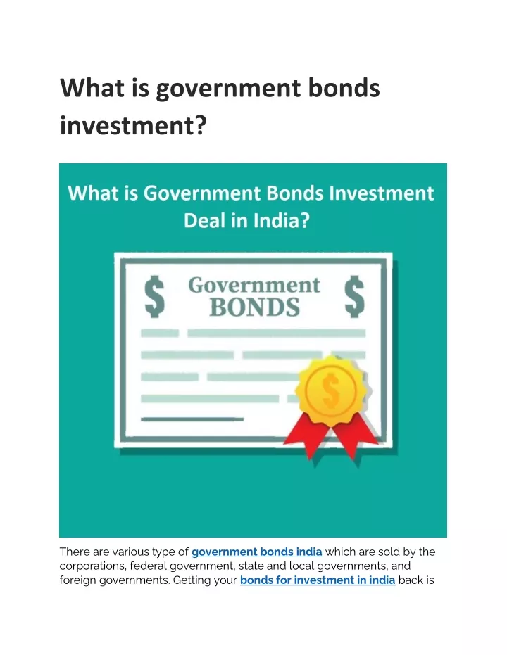 what is government bonds investment