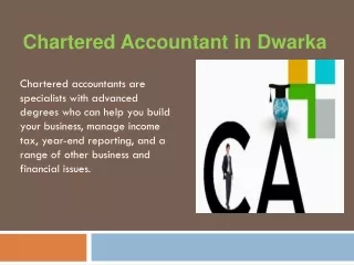 Chartered Accountant in Dwarka