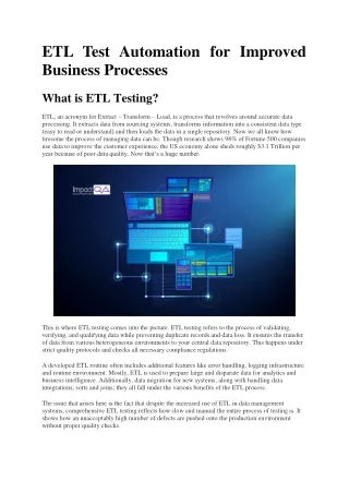 etl test automation for improved business