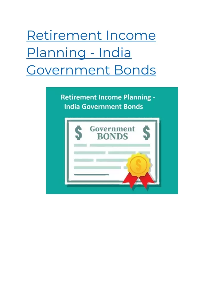retirement income planning india government bonds