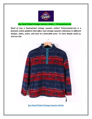 Buy Hand Picked Vintage Sweater Online | Primerewind.com