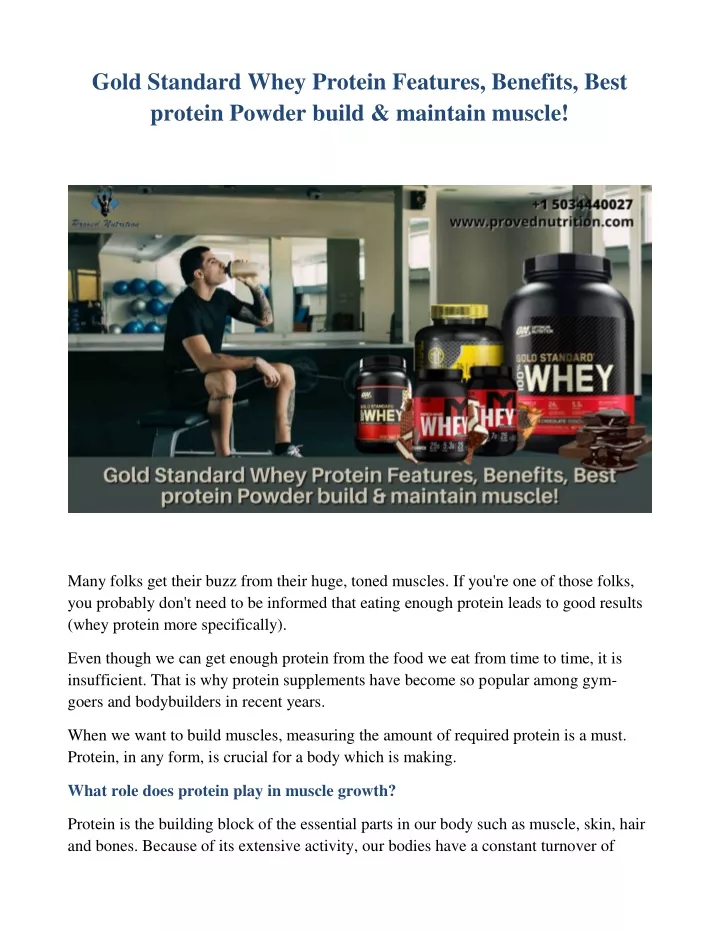 gold standard whey protein features benefits best