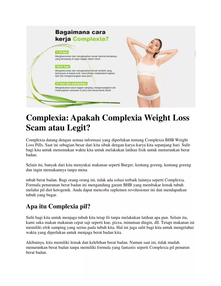 complexia apakah complexia weight loss scam atau