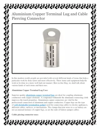 Metal Cable Lug For Your Need