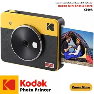 Best Instant Portable Polaroid Camera Photo Printer - Mini Shot 3 Retro C300R - Kodak Photo Printer