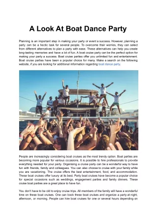 a look at boat dance party