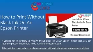 how to print without black ink on an epson printer
