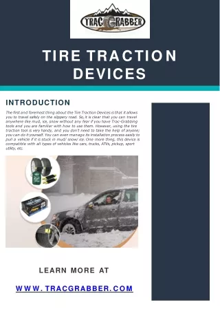 Choose the High Quality Tire Traction Devices Online Visit Us Today