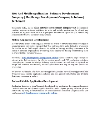 Web and mobile application | Software development company |mobile app developmen