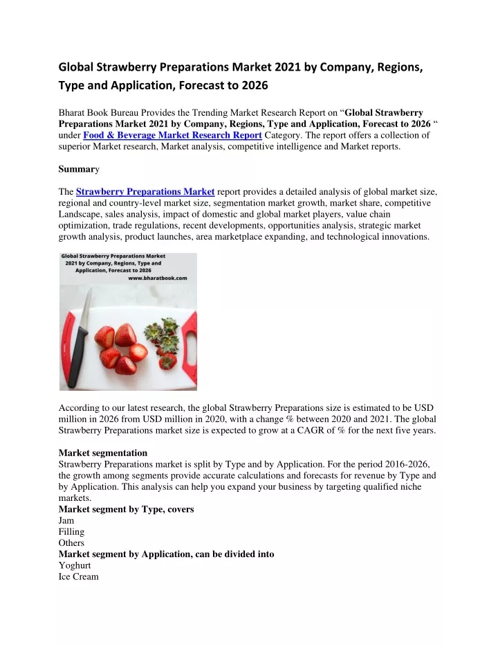 global strawberry preparations market 2021