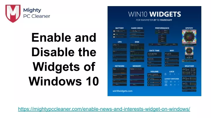 enable and disable the widgets of windows 10