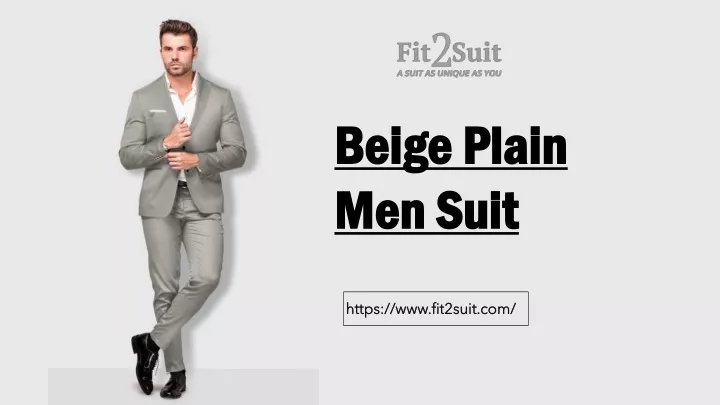 beige plain men suit