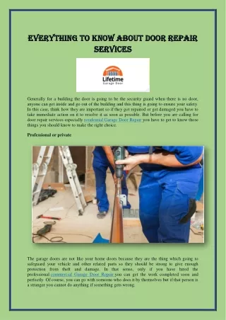 Everything to Know About Door Repair Services