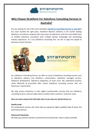 why choose stratiform for salesforce consulting