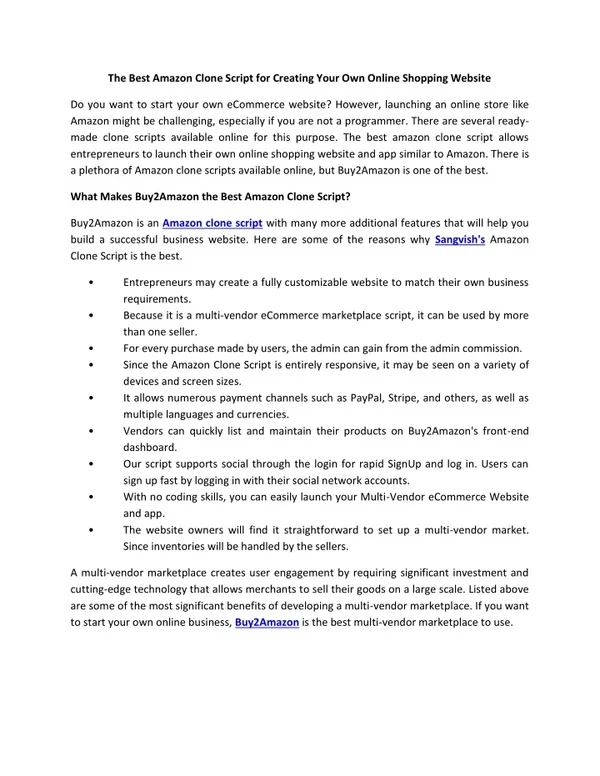 the best amazon clone script for creating your