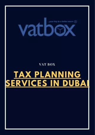 Tax planning services in Dubai