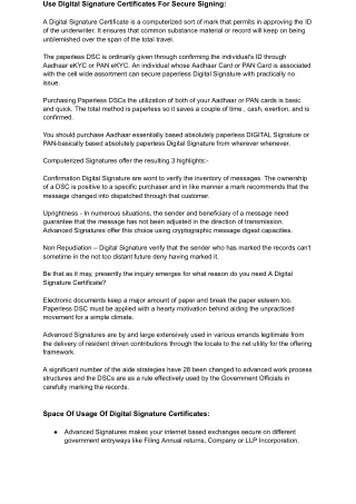 Utilize Digital Signature Certificate For Secure Signing