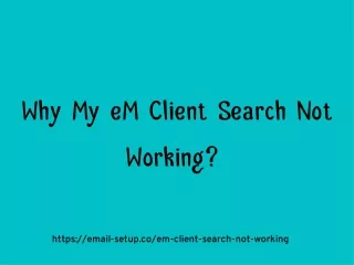 Why My eM Client Search Not Working?