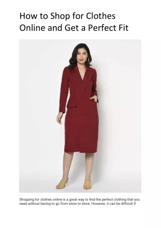 How to Shop for Clothes Online and Get a Perfect Fit