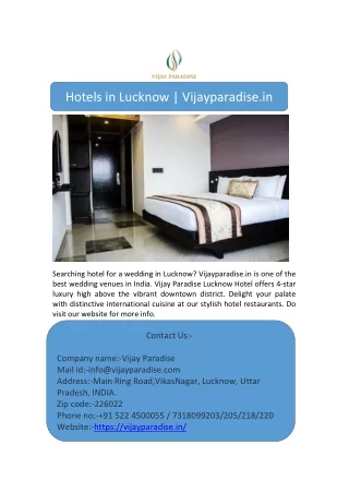 Hotels in Lucknow | Vijayparadise.in